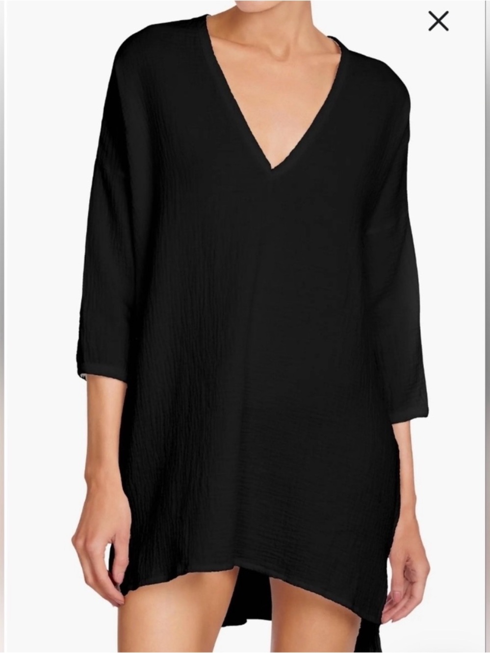Robin Piccone Black Gauze Emily Cover Up Size small 100% cotton Beach Summer